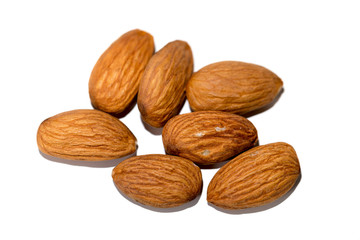 Almonds isolated on white background