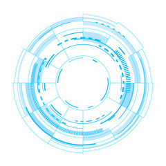 Futuristic circles as interface. Vector image on white background.
