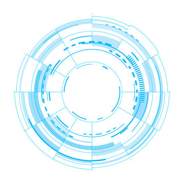 Futuristic circles as interface. Vector image on white background.