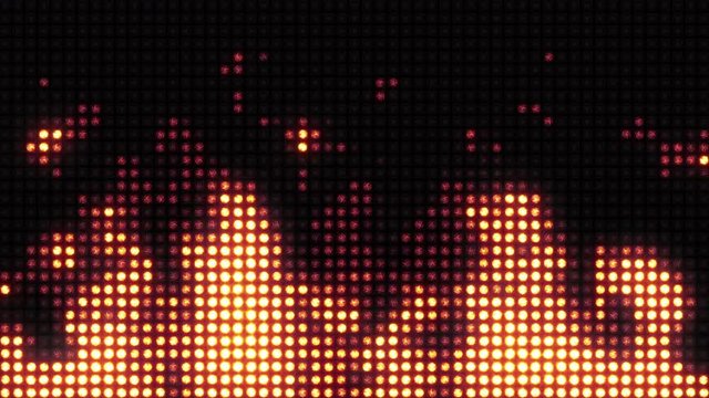 The wall of light simulates a burning flame