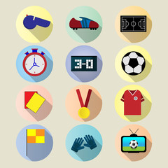 Set Flat icon football