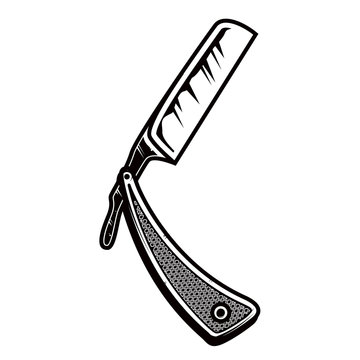 black and white straight razor clip art preview
