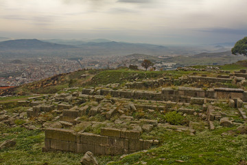 Fototapeta na wymiar Pergamon Ruins in Turkey. Also known as one of the 7 churches of the Revelations book