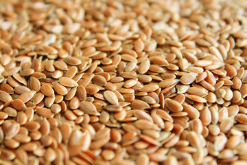 Linen. Flax seeds close-up. Background. Texture.