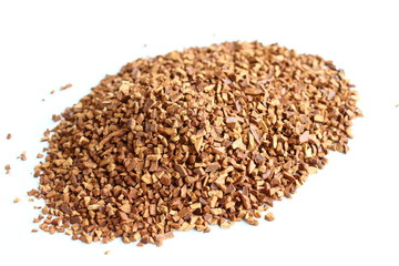 Coffee granulated. Close-up. Isolated on white background.