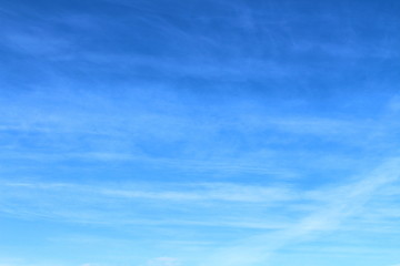 Beautiful blue sky with clouds. January, 2018. Background. Texture.