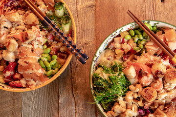Colorful and delicious Poke Bowl