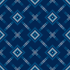 Abstract Seamless Knitting Pattern. Argyle Sweater Design. Wool Knit Texture Imitation
