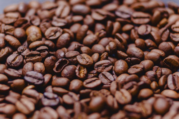 roosted coffee beans texture