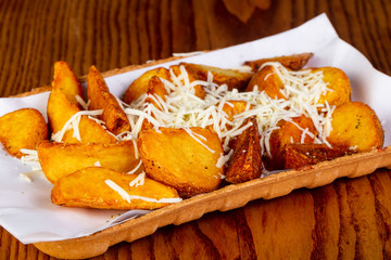 Fried potato with cheese