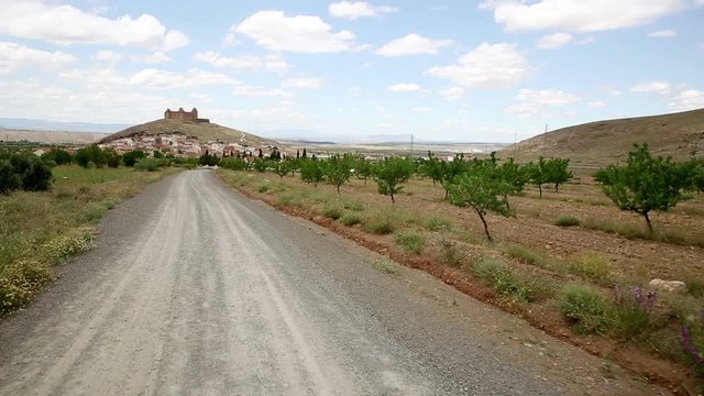 a rural path going to La Calahorra town, Province of Granada, Spain