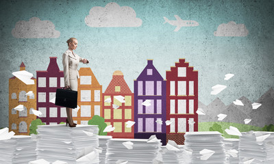 Successful confident business woman in suit.