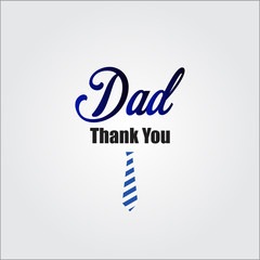 Dad Thank You Vector Template Design Illustration