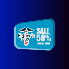 Father's Day Sale 50% Special Offer Vector Template Design Illustration