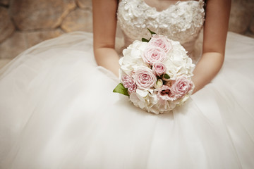 Bride with flower bouquet 