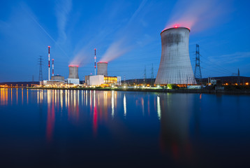Nuclear Power Station At Night - 209549609