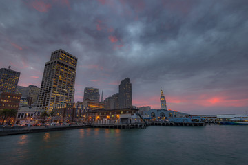 Fototapeta na wymiar Downtown San Francisco after sunset
