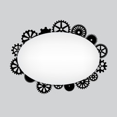 abstract vector black flat gears card