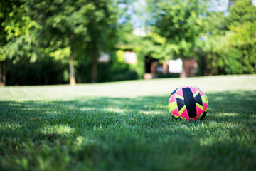 Pallone sul prato verde all'aperto