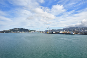 Fototapeta na wymiar Wellington Harbour, Hafen von Wellington
