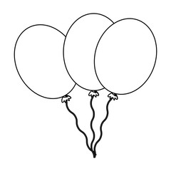 decorative balloons over white background, vector illustration