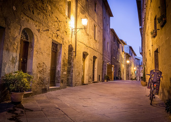 Fototapeta premium Pienza nocą, Toskania