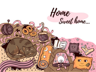 Home Sweet Home Doodle Illustration