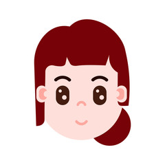 girl head with facial emotions, avatar character, woman surprised face with different female emotions concept. flat design. vector illustration