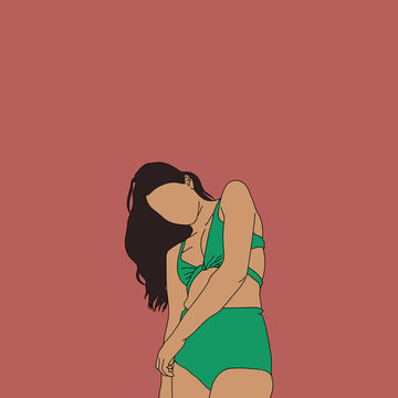 Woman on pink background 