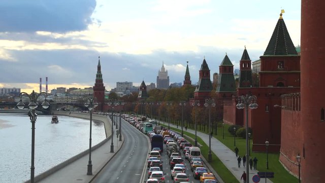 View of the Moscow Kremlin, timelapse
