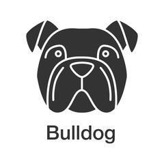 Naklejka premium English Bulldog glyph icon