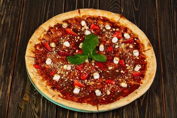 Kids pizza with chocolate