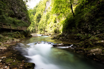 Vintgar Gorge and Wooden Path near Bled, Slovenia