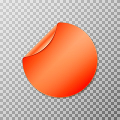 Orange circle round peel off paper sticker