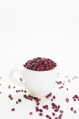 Red bean isolated on white background 