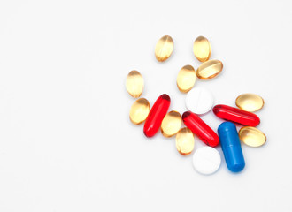 Tablets on white background.

