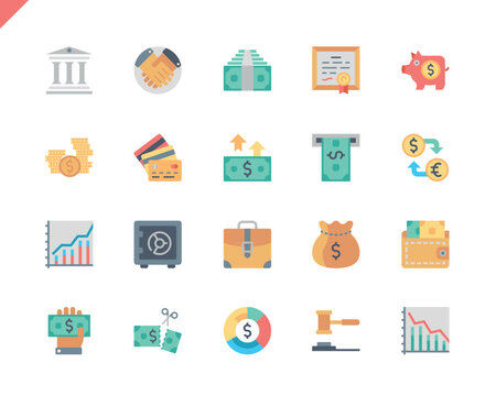 Simple Set Finance Flat Icons for Website and Mobile Apps. Contains such Icons as Taxes, Money, Building, Currency, Banking, Handshake. 48x48 Pixel Perfect. Vector illustration.