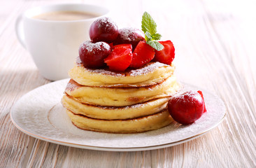Pancakes with berry topping