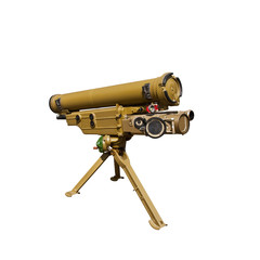 portable anti-tank missile complex isolated on white background