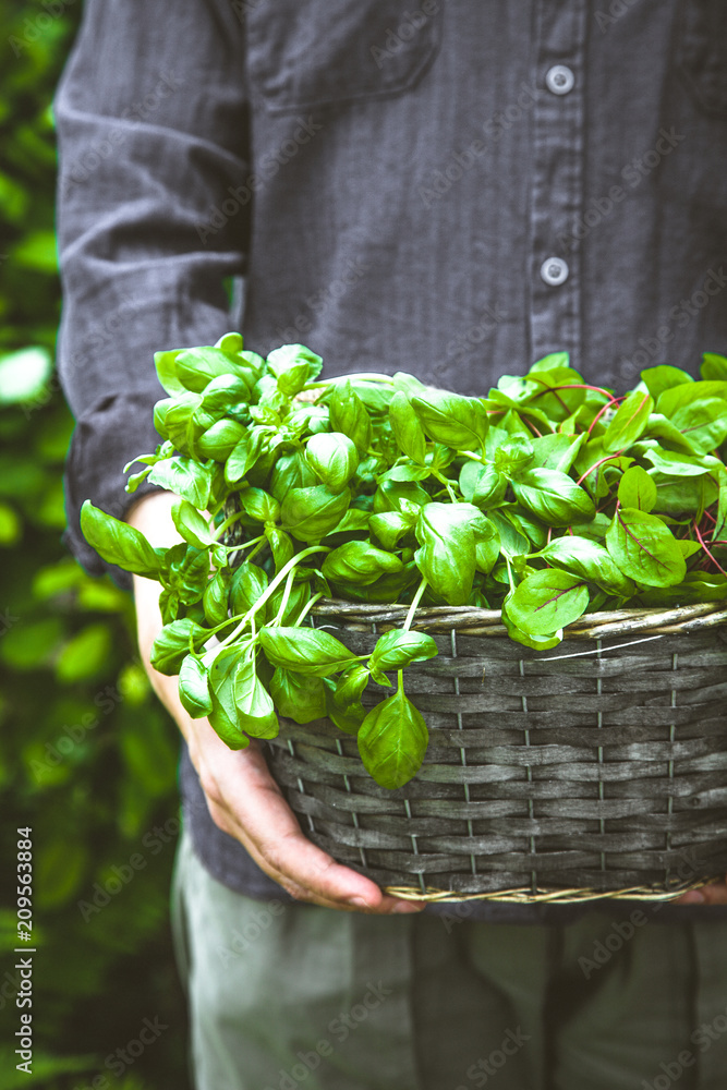 Poster Farmer with plants