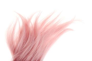 piece of pink hair isolated
