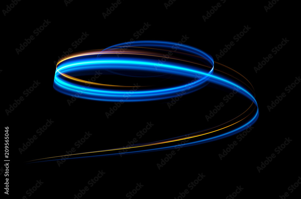 Canvas Prints glow effect. ribbon glint. abstract rotational border lines. power energy. led glare tape. .luminous