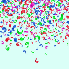 Colorful confetti on white background. Abstract vector Illustration