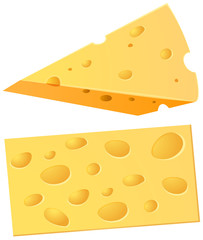 A Set of Cheese on White Background