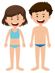 Set of blank boy and girl