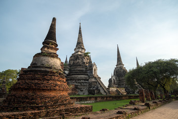 Fototapeta na wymiar Wat Phra Sri Sanphet, the holiest temple on the site of the old Royal Palace in Thailand's ancient capital of Ayutthaya
