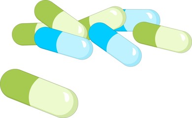 Drugs and Pills on white background, Medical pill, Tablet symbol. Vector Illustration.