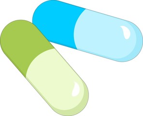 Drugs and Pills on white background, Medical pill, Tablet symbol. Vector Illustration.