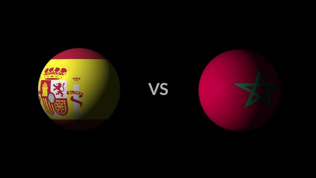 Soccer game Spain vs Morocco