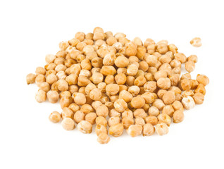 dried chickpea isoalted on white